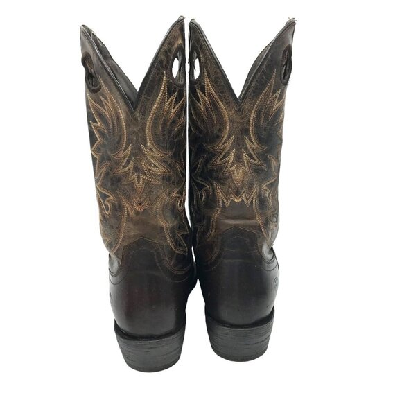 Ariat Circuit Striker Men 9/42 Square Toe Western Boot Brown Embroidered Leather - Picture 6 of 11